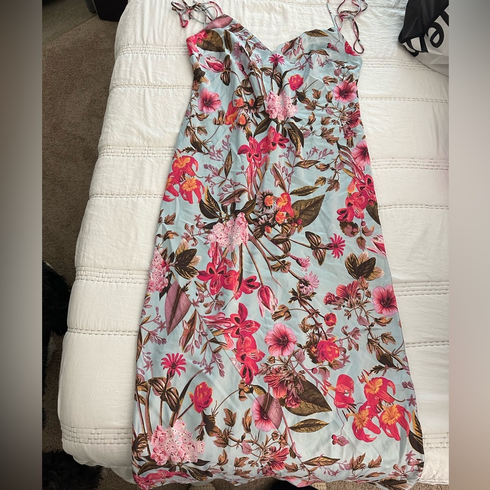 Victoria's Secret Floral Pink and Brown Dress